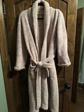 Barefoot Dreams CozyChic Plush Shawl-Collar Robe in Pale Mauve